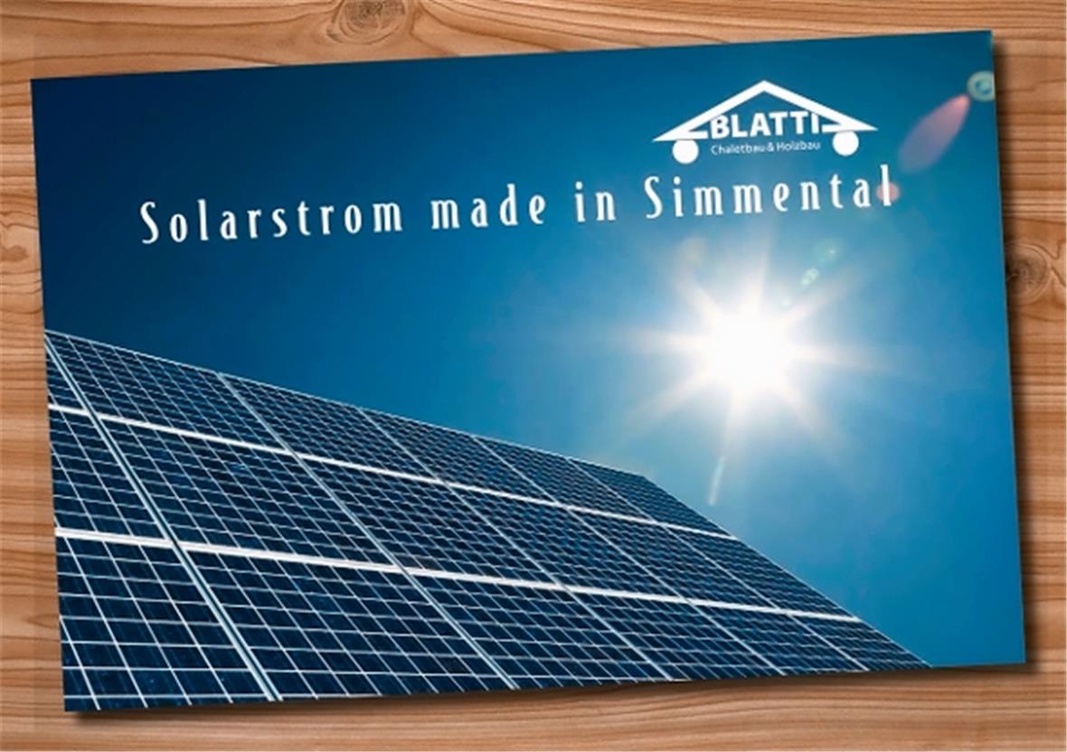 Blatti Holzbau AG, Oberwil setzt auf Solarstrom «Made in Simmental»