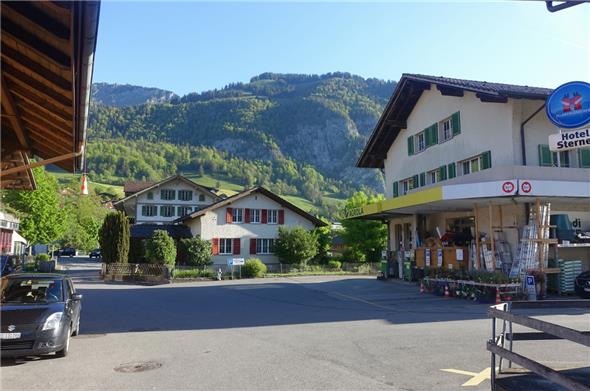 Ansicht des Areals: rechts das Landi Hauptgebäude, in der Mitte das Zimmermann-Haus und dahinter der «Alte Bären».