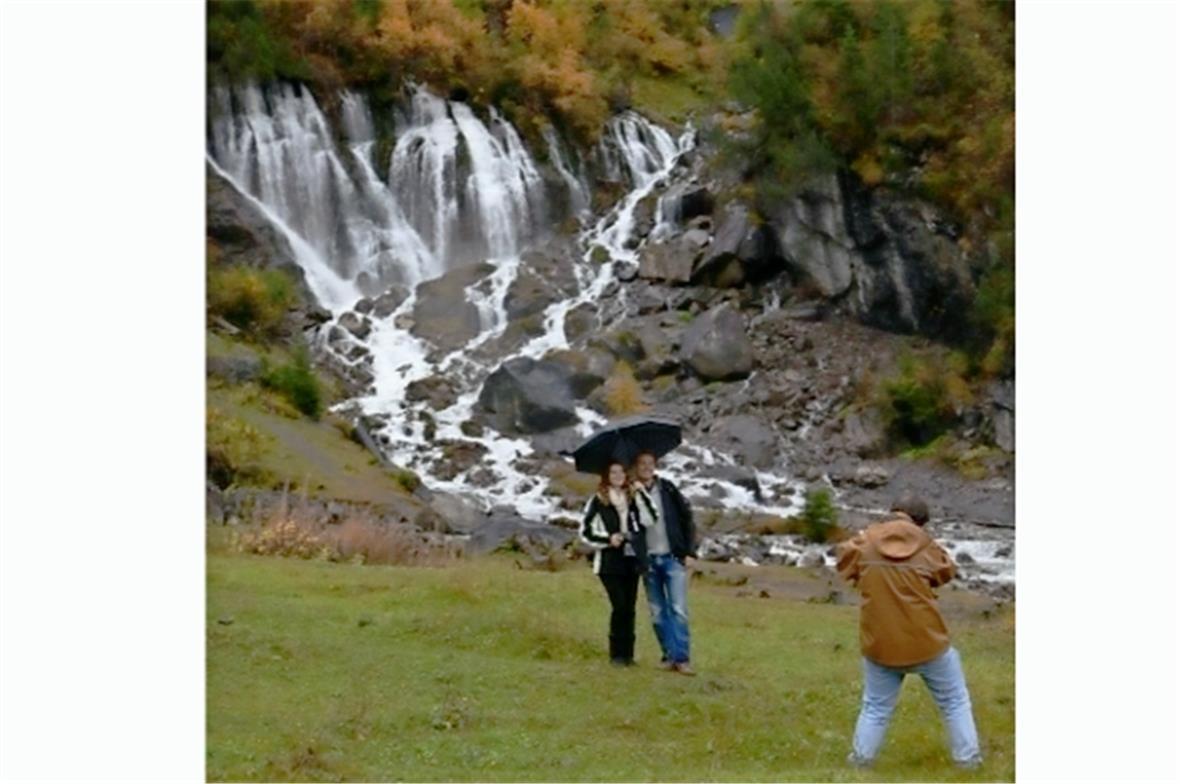 Arbeit im Regenbei den Siebenbrunnen