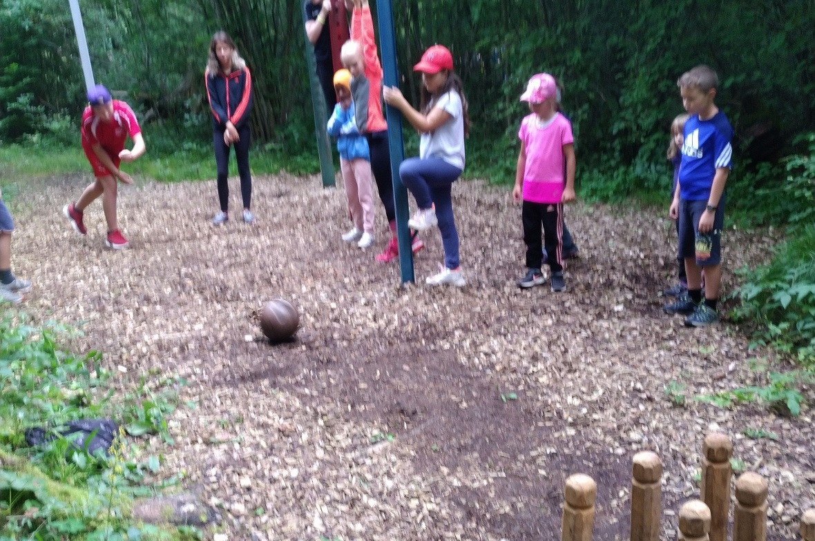 Auch etwas Glückssache: Beim Waldbowling sorgte der unebene Untergrund für manch...