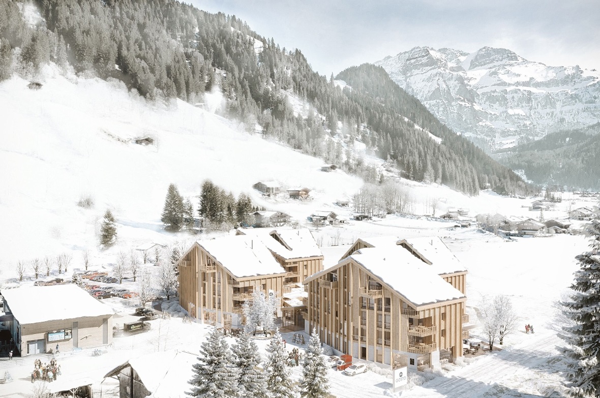 Auf dem Land der alten Talstation Metsch sollen vier Gebäude mit bewirtschafteten Ferienwohnungen entstehen.