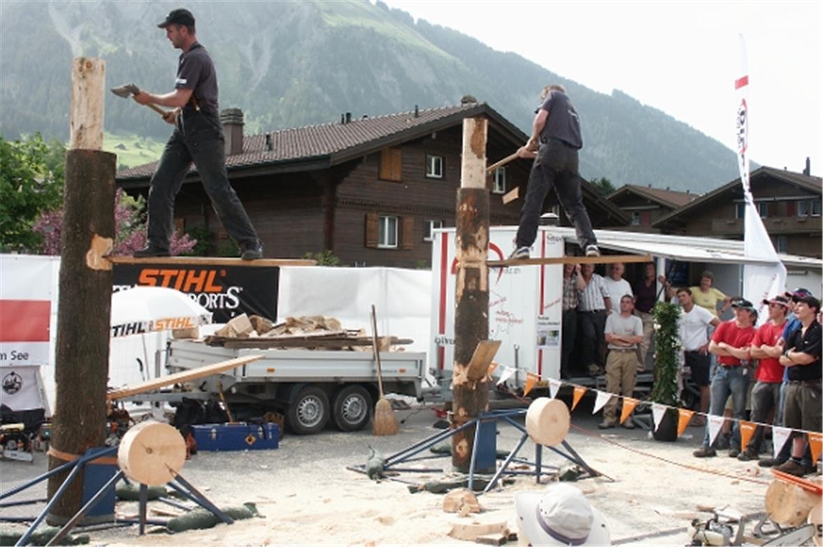 Auf fast drei Metern Höhe einen Baum zu fällen, braucht neben Kraft auch einen g...