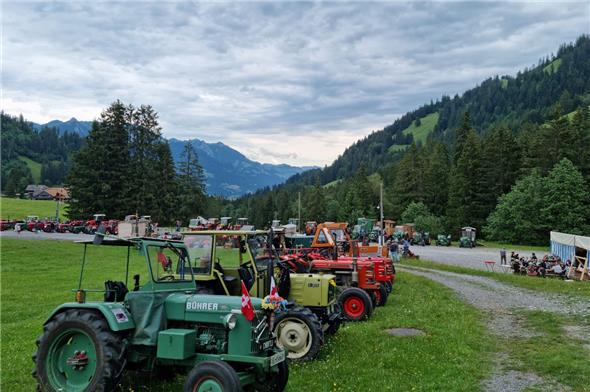 Ausblick auf das Festareal bei einer kurzen, trockenen Phase am Samstagabend.