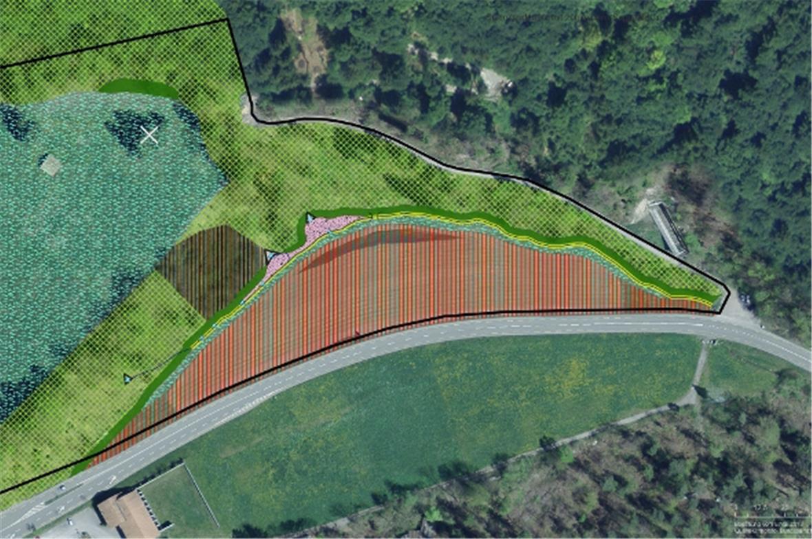 Aushubdeponie Brünnlisau (schwarz umrahmtes Gebiet auf Plan) 
