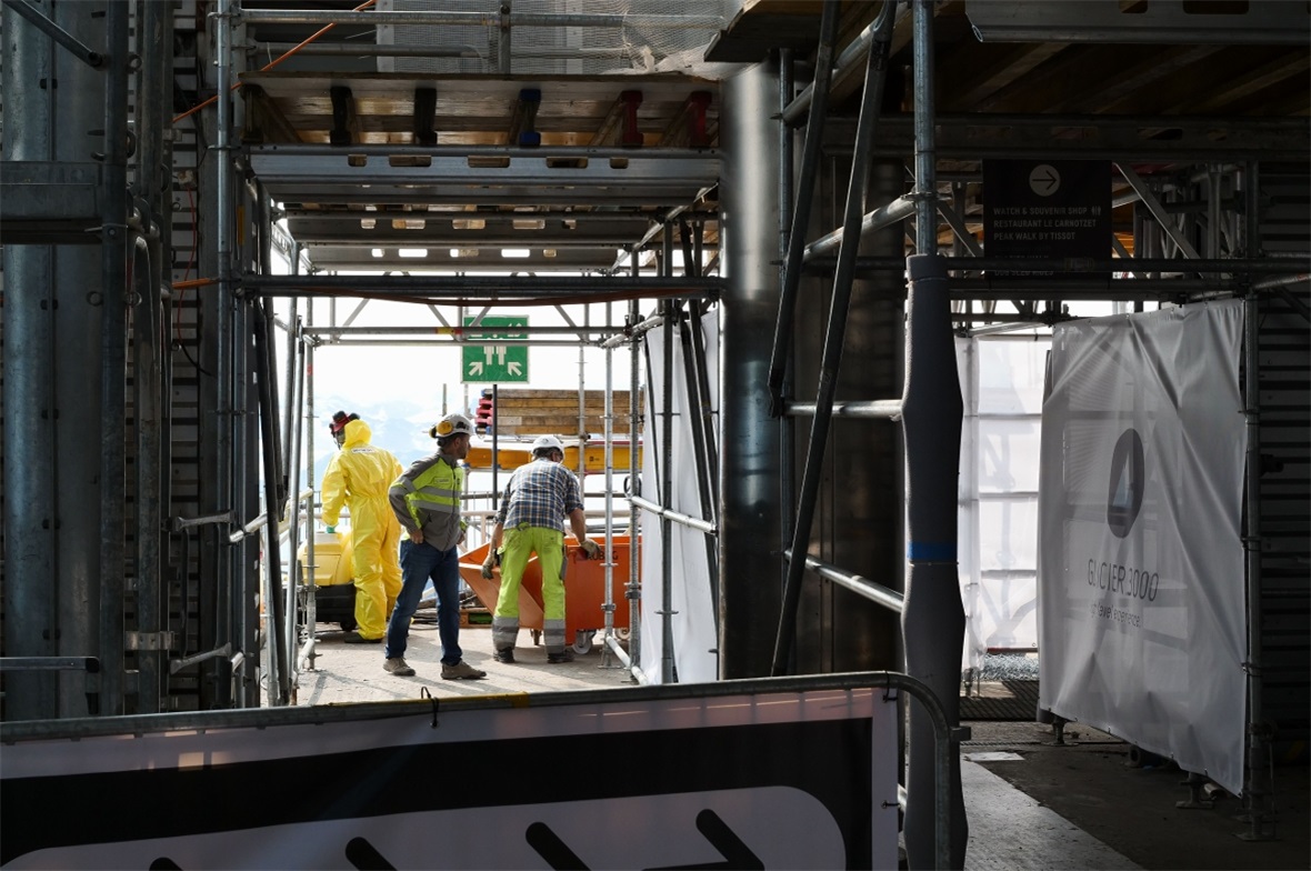 Baustelle Restaurant Botta auf dem Glacier 3000.