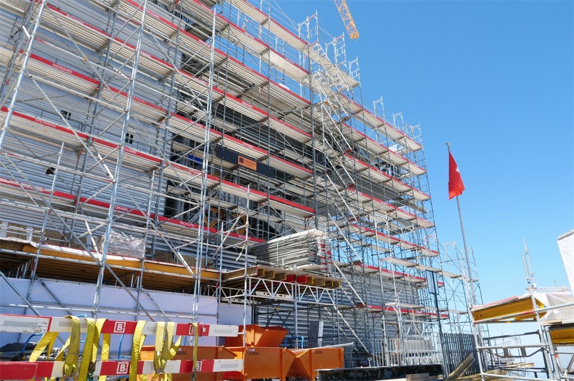 Baustelle Restaurant Botta auf dem Glacier 3000.