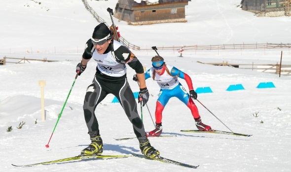 Biathlon-Junior Joscha Burkhalter in voller Aktion.