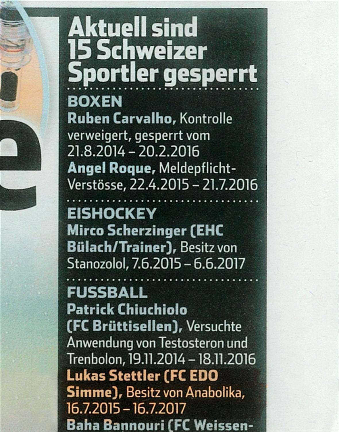 Verwechslung um Lukas Stettler  Verwechslung um Lukas Stettler