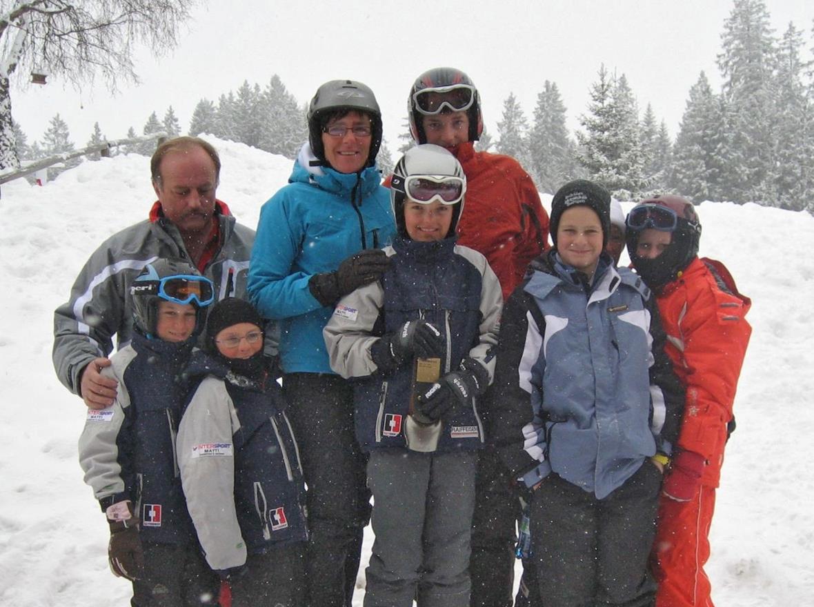 Familien Sie und Er-Rennen 