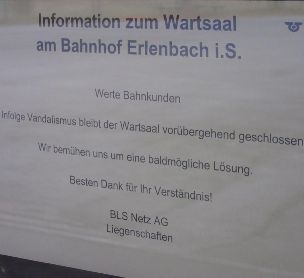 Wartsaal in Erlenbach 