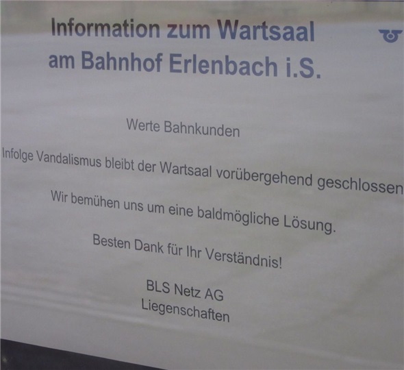 Wartsaal in Erlenbach