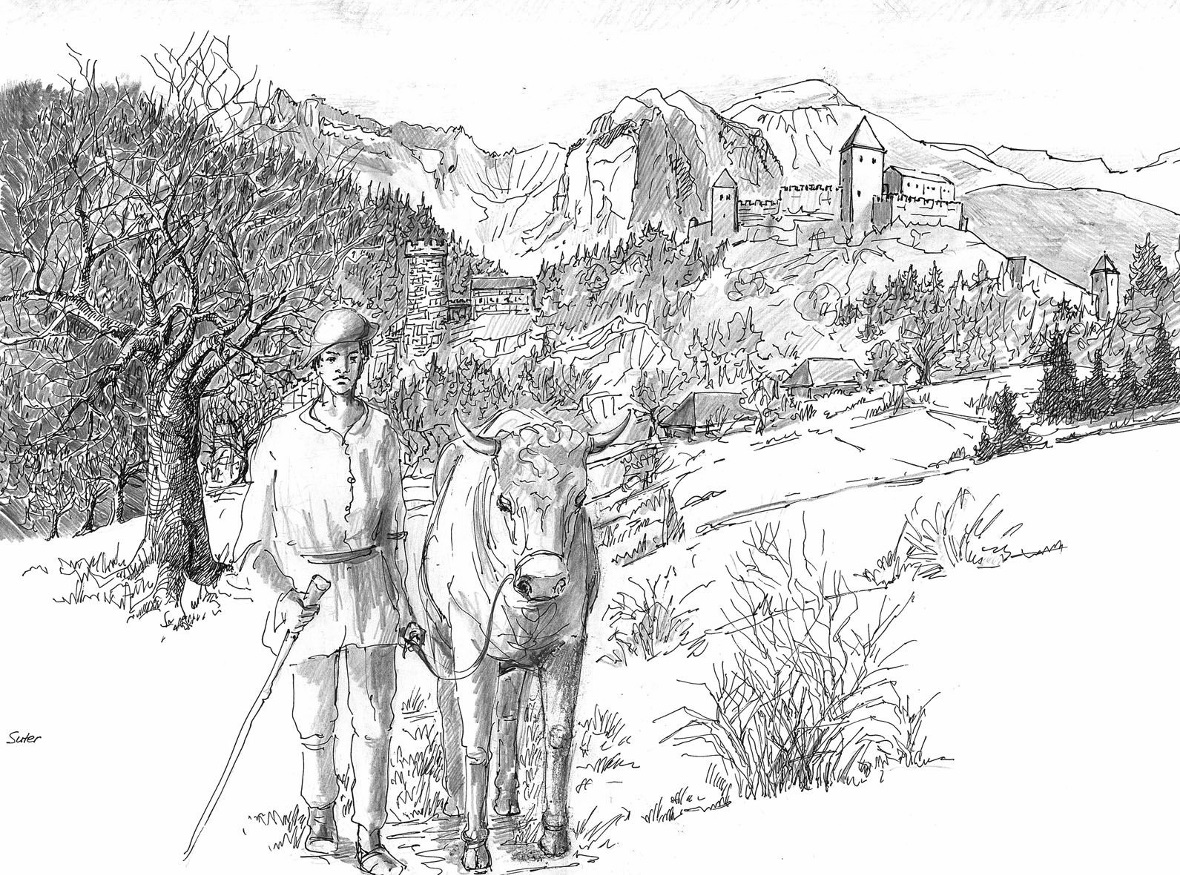 Blick auf Mannenberg von der Steineren aus.