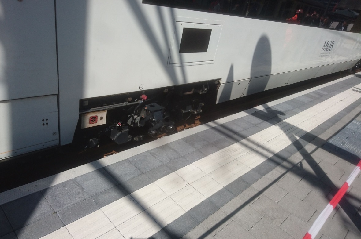 Blick auf das neuartige Spurwechsel-Drehgestell.