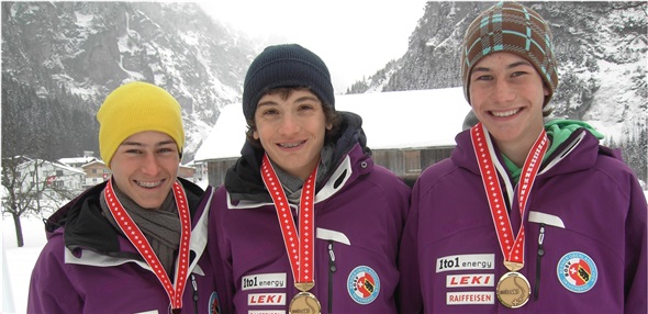 Bronzemedaillengewinner v.l.: Simon Hammer, Sebastian Graf und Lukas Kurt.