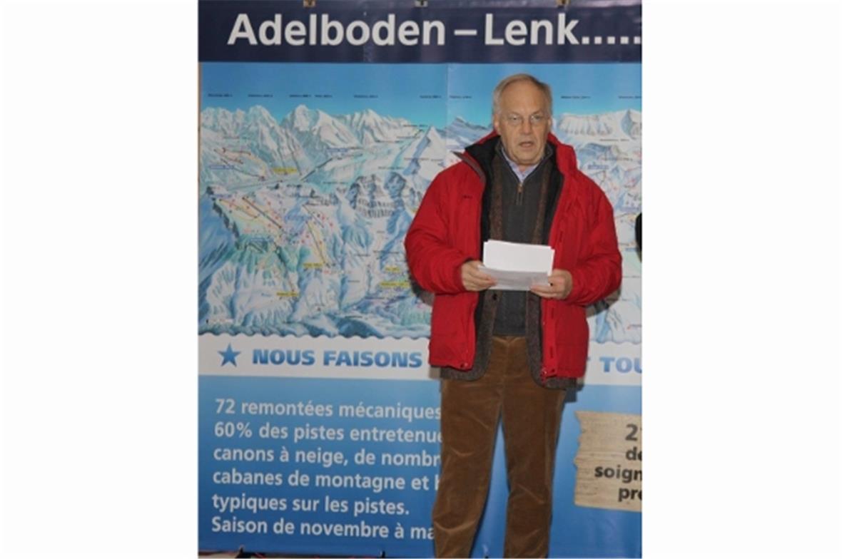 Bundesrat Johann Schneider Ammann vor unserem Skigebiet.
