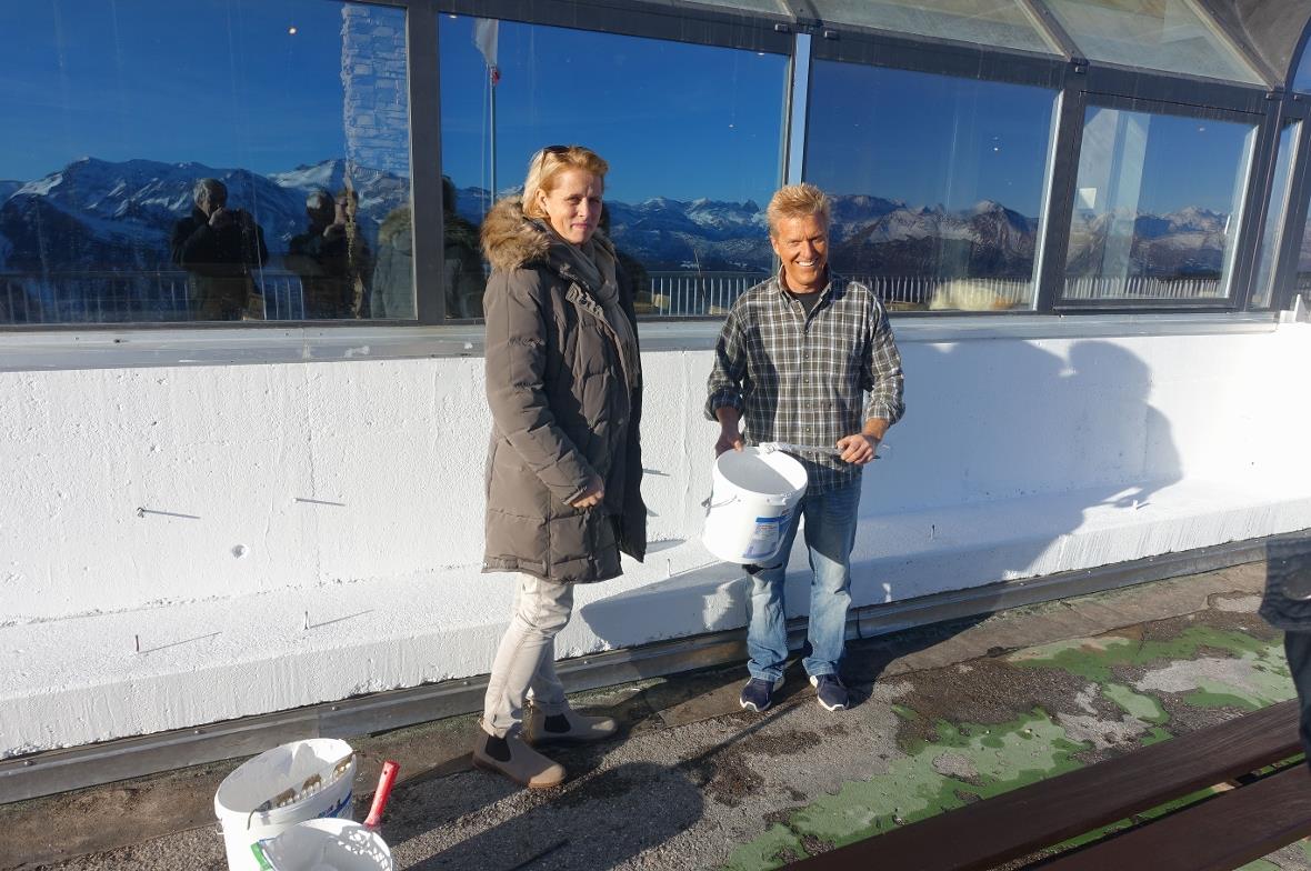 Christian Oberson, der die Bauleitung aller drei Bergrestaurants inne hatte und ...