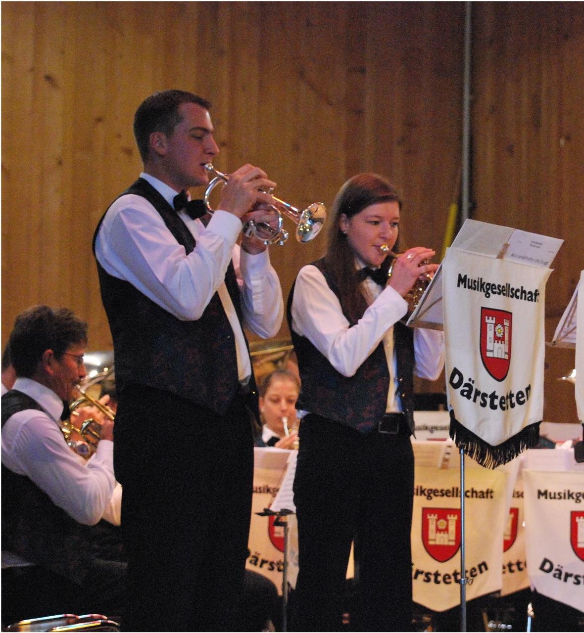 Cornet-Duett vorgetragen durch die Geschwister Marianne (B-Cornet) und Bernhard Ruchti (Es-Cornet).