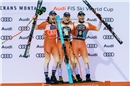 Das Abfahrts-Podest im Wallis fest in Schweizer Hand: Franjo von Allmen siegte v...