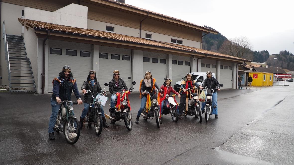 Das Fasnachts-OK auf «heissen Feuerstühlen»: Oliver Haueter, Martin Kupferschmie...