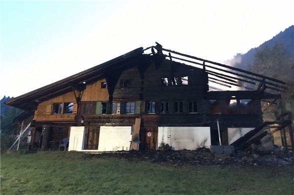 Das Haus am nächsten Morgen.