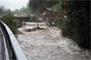 Das Hochwasser vom 4. Mai 2015 in der Baustelle der Wasserfassung.