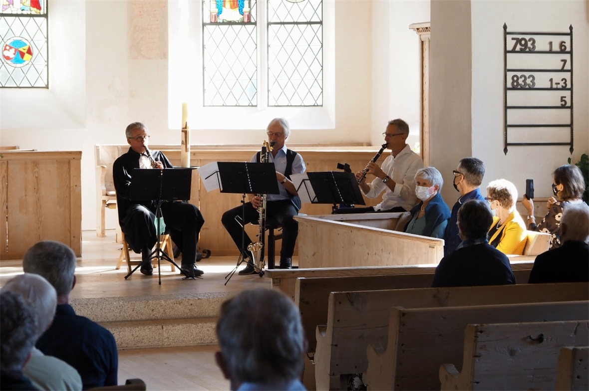 Das Klarinettentrio Zaargo sorgte neben Organist Gerhard Pfander für die musikal...