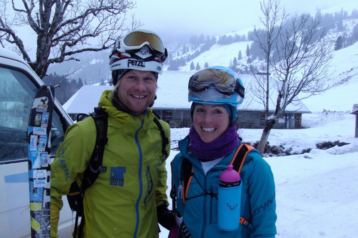 Das Paar des Tages: Sieger Marco Wildhaber mit der ehemaligen Profi-Mountainbike...