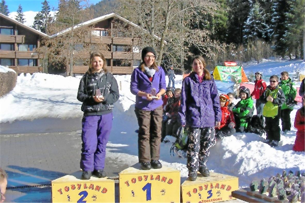 Das Podest der Snowboarderinnen