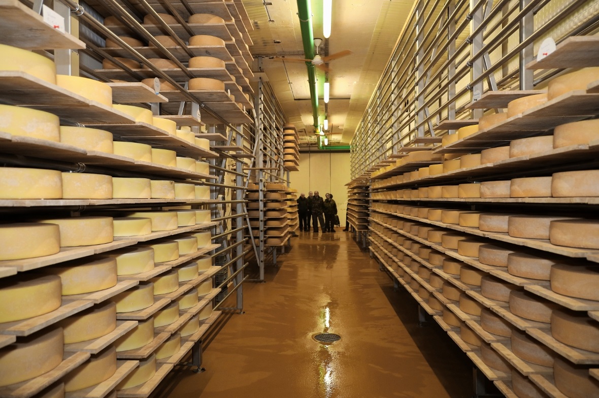 Das Simmentaler Bergkäse-Lager.