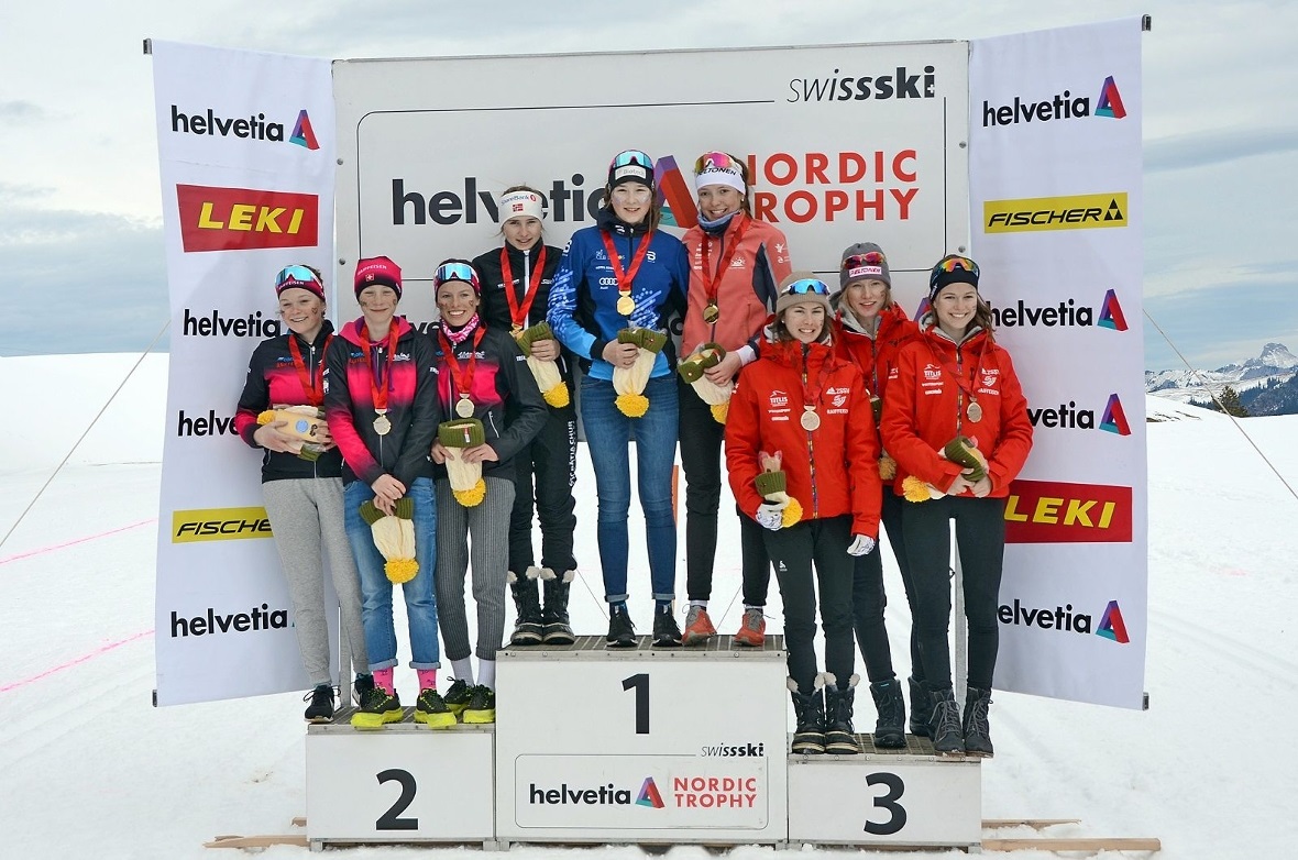 Das Staffelpodest der Mädchen.