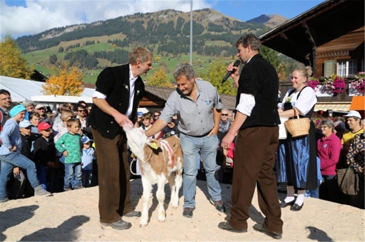 Das gewonnene Kalb mit seinem neuen Besitzer.