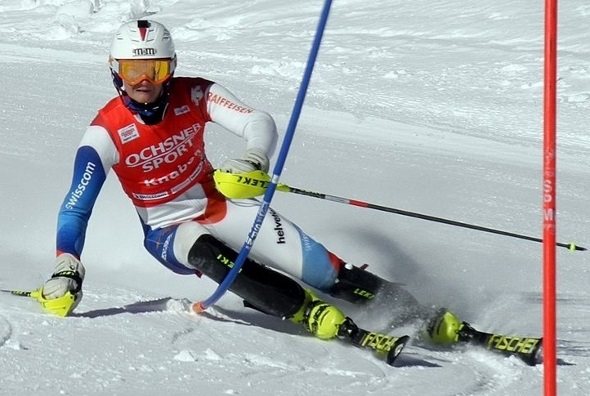 Delio Kunz beim Vergleichsslalom in Zinal