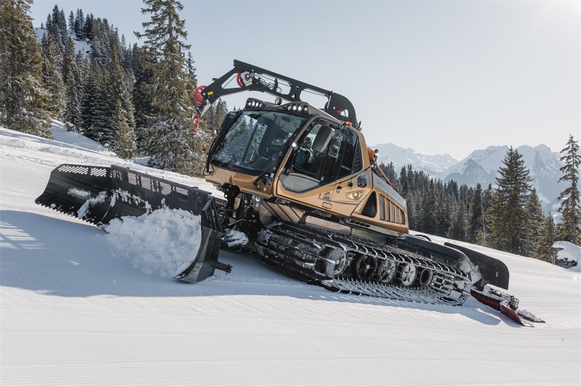 Der «Goldene Leitwolf» kann die Schneemenge unter dem Fahrzeug auf den Zentimeter genau ermitteln.
