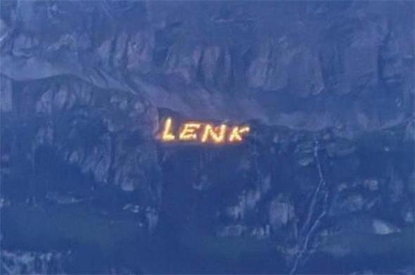 Der Schriftzug «Lenk»: Nicht als Höhenfeuer, sondern mit LEDs.