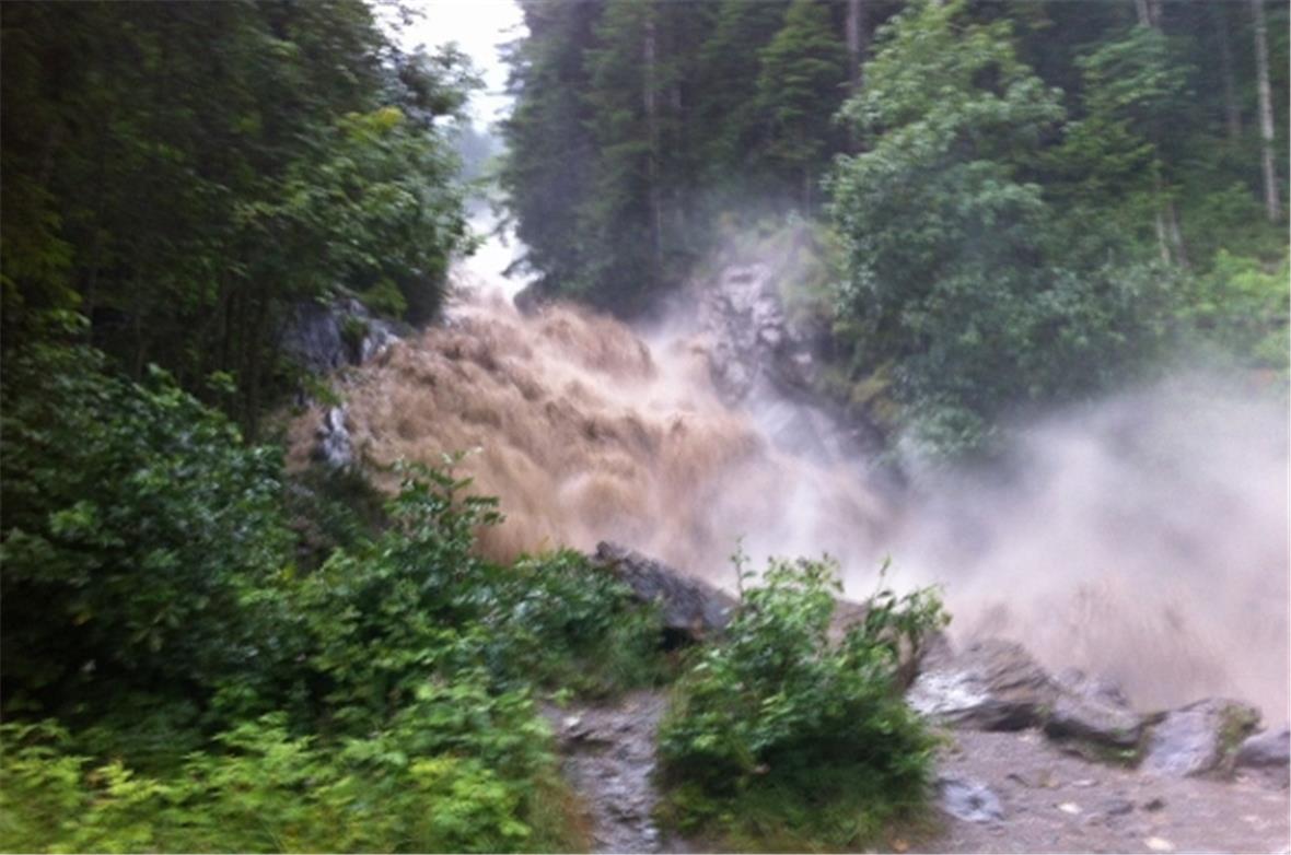 Der Simmenfall am ersten August 2014 um 17.15 Uhr