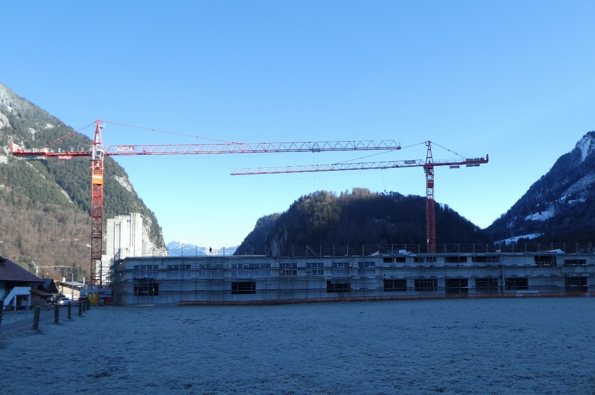 Der Stand der Bauarbeiten der Naturparkkäserei am 20. Dezember 2018.