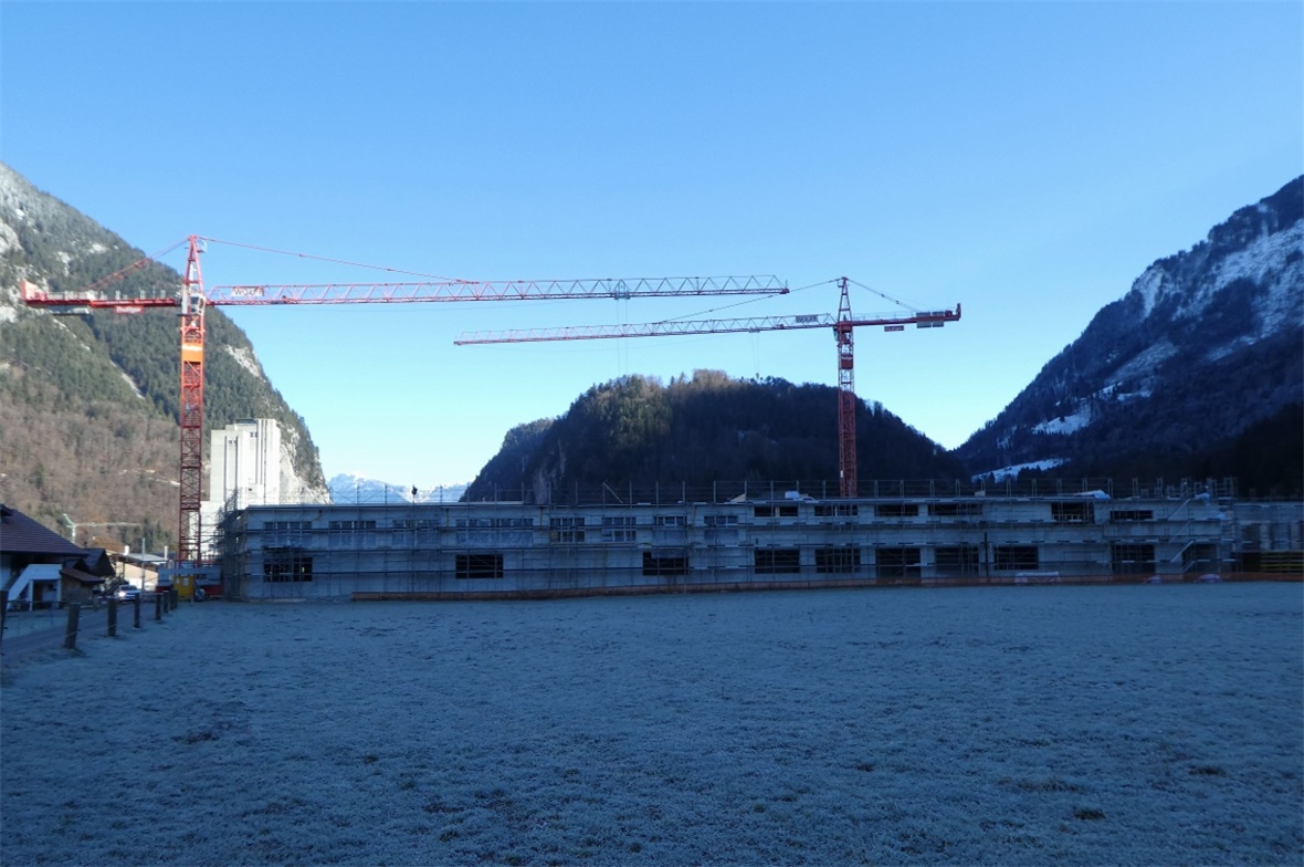 Der Stand der Bauarbeiten der Naturparkkäserei am 20. Dezember 2018.