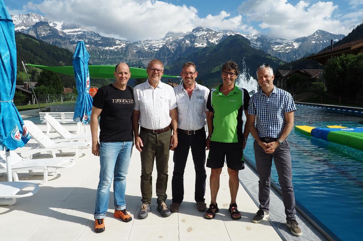 Der Verwaltungsrat freut sich über den gelungenen Umbau: Mathias Rytz, Hansjörg ...