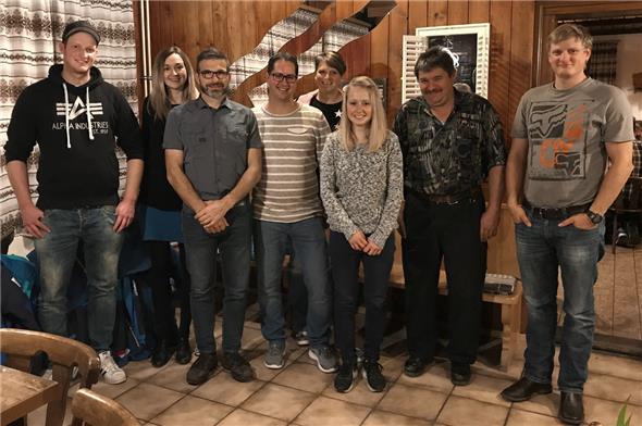 Der Vorstand des Skiclubs Oberwil: Pascal Lörtscher, Katja Kunz, Niklaus Gafner, Florian Schär, Andrea Bühler, Stephanie Stocker, Kurt Knöri sowie Philippe Wyssmüller.