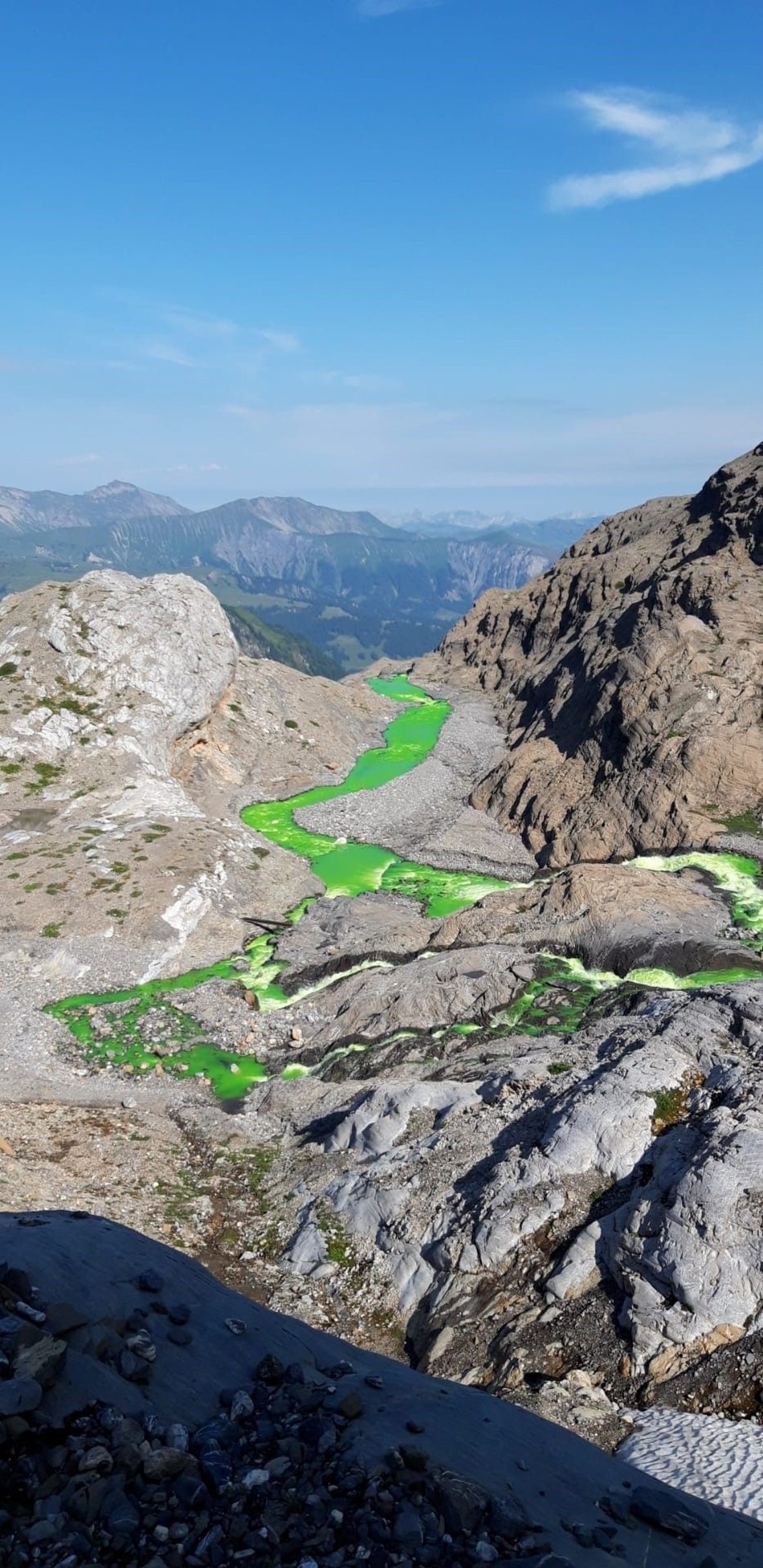 Der Wasserverlauf  oberhalb des Trübbach-Falls bei der Schweinsbalme.