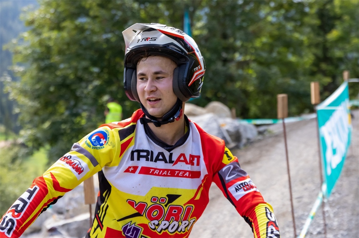 Der einheimische Fahrer Luca Reber zeigte grossen Einsatz beim Trial.