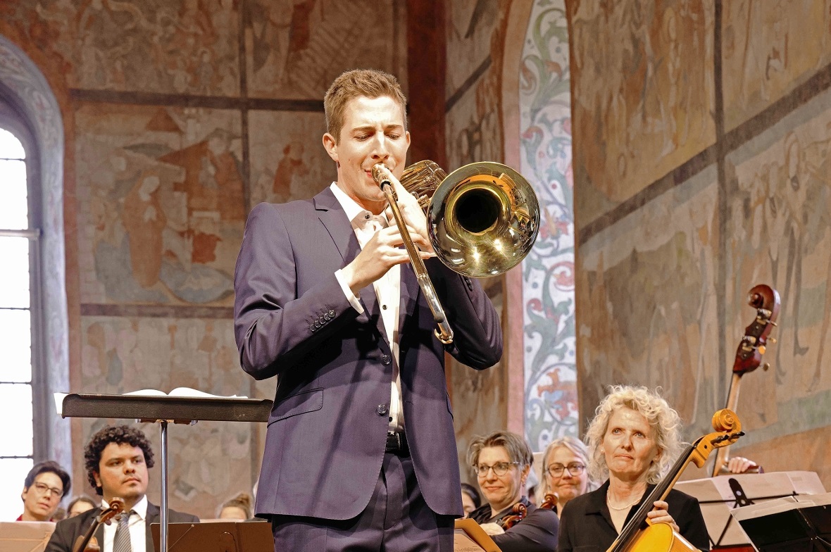 Der junge Soloposaunist Tobias Lang begeisterte das Publikum.