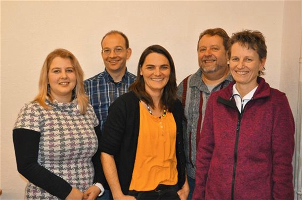 Vereinsgründung der Theatergruppe Szenewächsel Der neu gewählte Vorstand der Theatergruppe Szenewächsel (v.l.n.r.): Sabrina Grünenwald, Urs Roos, Christine Schwizgebel, Gottfried Janz und Franziska Janz.