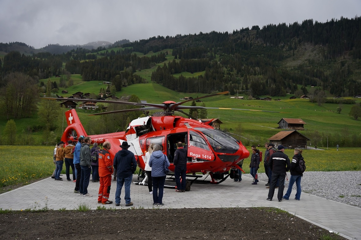 Der neue Helikopter der Rega mit fünf Rotorblättern.