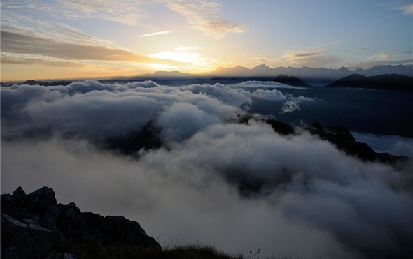 Der wunderschöne Sonnenaufgang vom Stockhorn.