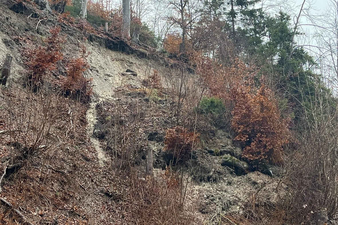 Der zweite Anriss befindet sich Richtung Zweisimmen bei der Wandelibrücke, wo au...