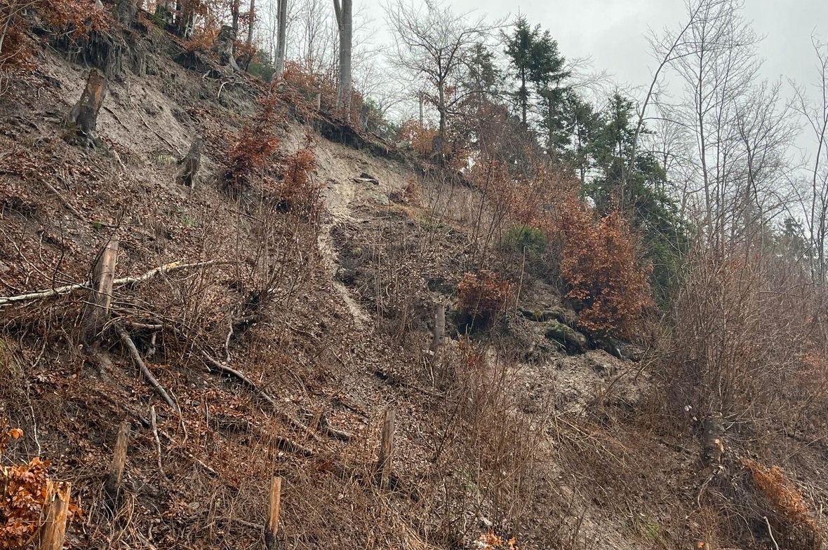 Der zweite Anriss befindet sich Richtung Zweisimmen bei der Wandelibrücke, wo au...