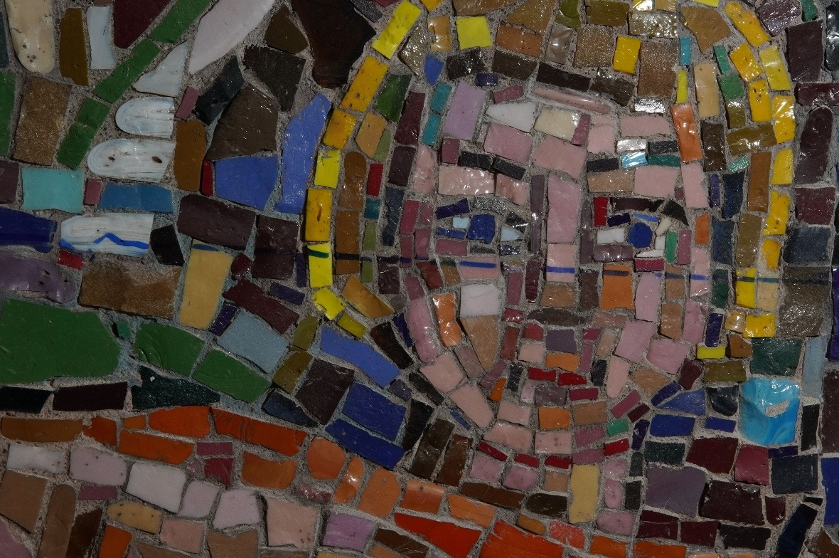 Detailansicht von Gerbers Mosaik der «Justitia».