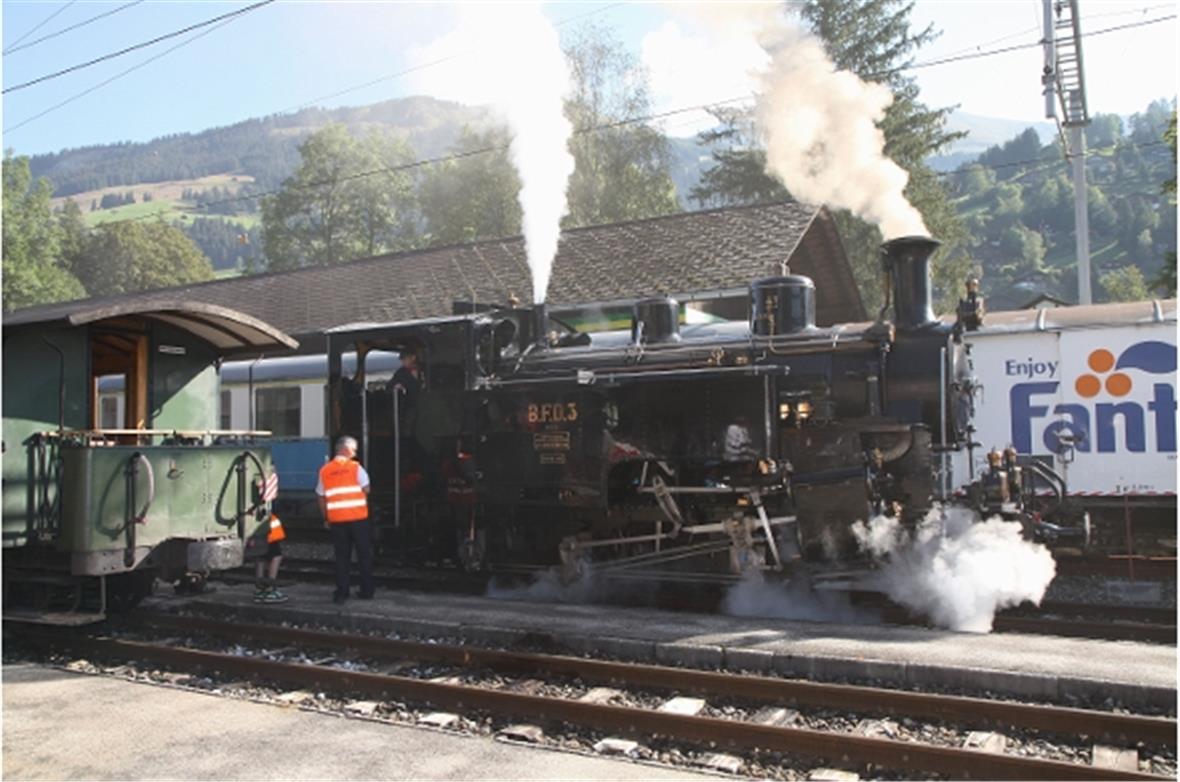 Die BFD 3 unter Dampf an der Lenk.