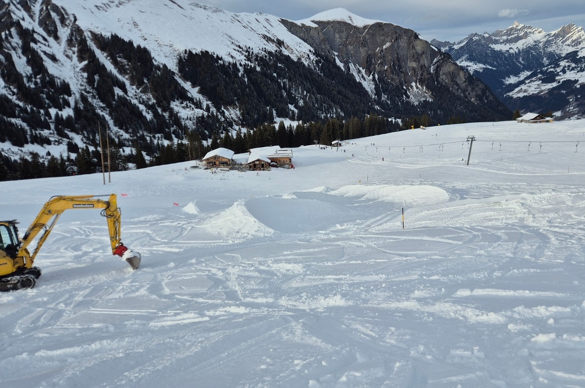 Die Banked Slalom Piste unter Konstruktion.